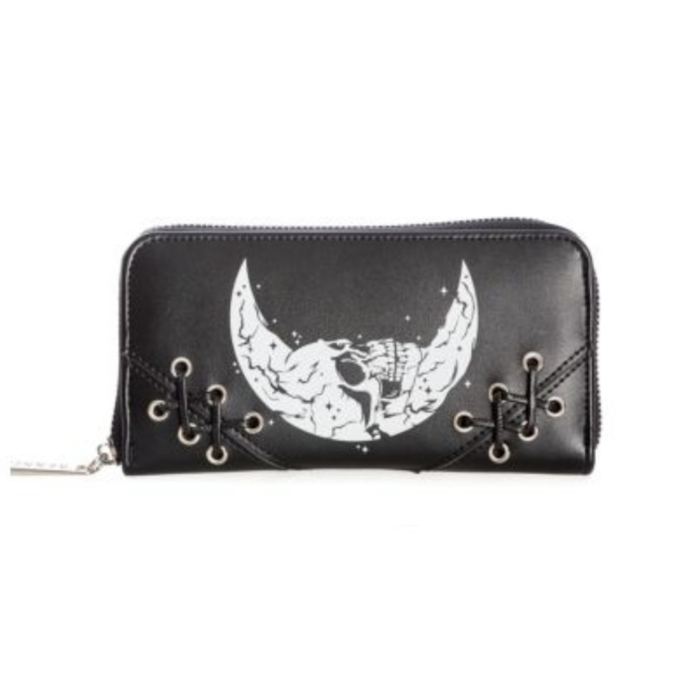 Banned Apparel Chanters Wallet Gothic Crescent Moon With Skull